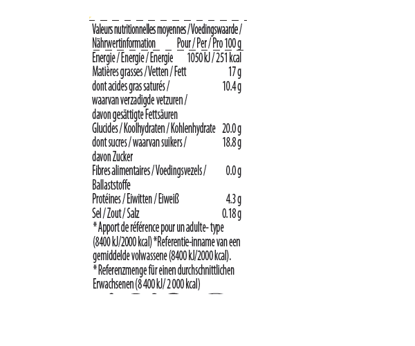 vanilla minicup nutrition